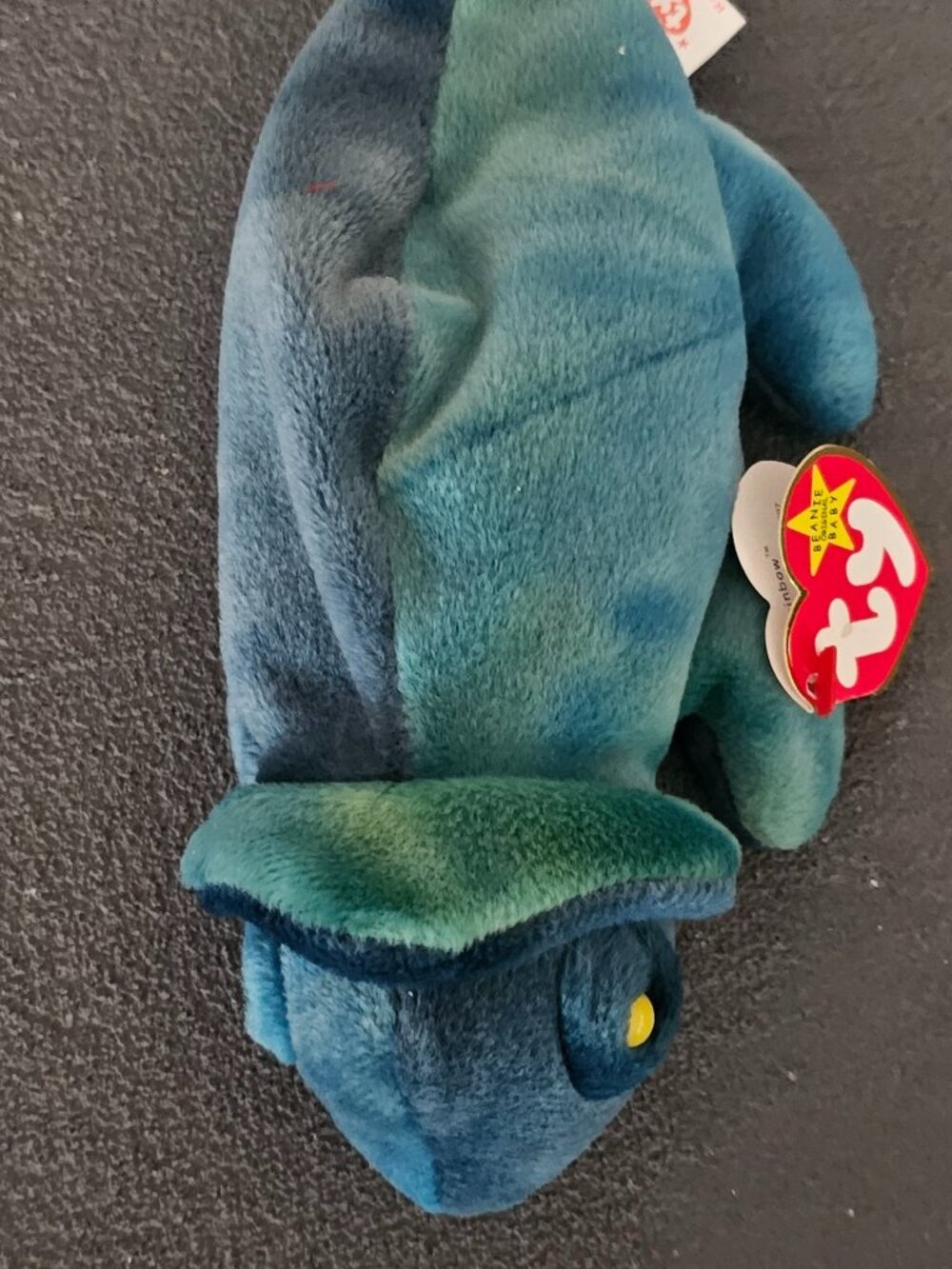 Rare Ty Beanie Baby Rainbow Chameleon 1997 Retired RARE Errors / Iggy Fabric